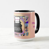 Vintage Schreibmaschine Vielen Dank Tasse (VorderseiteRechts)