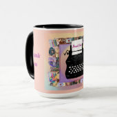 Vintage Schreibmaschine Vielen Dank Tasse (Vorderseite Links)