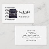 Vintage Schreibmaschine Visitenkarte (Vorne/Hinten)