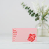 Vintage Schreibmaschine Visitenkarte (Stehend Vorderseite)