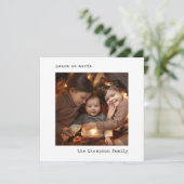 Vintage Schreibmaschine Weltfrieden Weihnachts-Fot Feiertagskarte (Stehend Vorderseite)