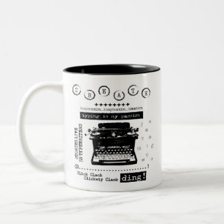 Vintage Schreibmaschine Zwei-Tone-Kaffee-Tasse Zweifarbige Tasse
