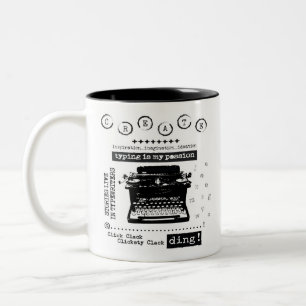 Vintage Schreibmaschine Zwei-Tone-Kaffee-Tasse Zweifarbige Tasse