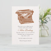 Vintage Schreibmaschinen-Einladung Einladung (Stehend Vorderseite)