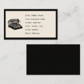 Vintage Schreibmaschinen-Geschäfts-Karten Visitenkarte (Vorne/Hinten)