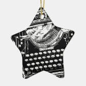 Vintage Schreibmaschinen-Illustration Keramik Ornament (Links)