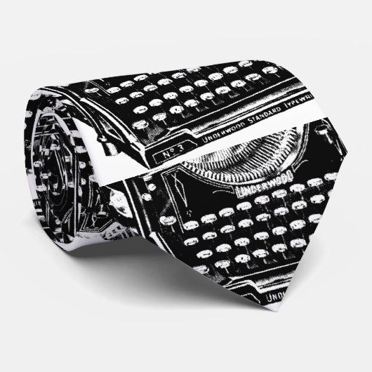 Vintage Schreibmaschinen-Illustration Krawatte (Gerollt)