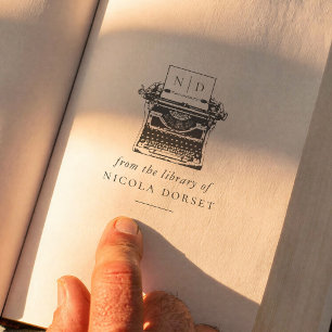 Vintage Schreibmaschinen-Initialen Aus der Bibliot Permastempel