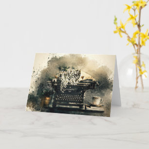 Vintage Schreibmaschinenanzeige, beliebiger Okasio Karte