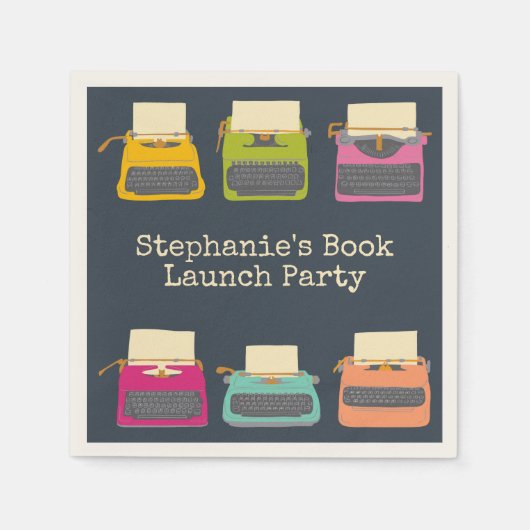 Vintage Schreibmaschinenbücher - Eigene Einführung Serviette (Vorderseite)