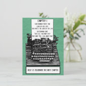 Vintage Schreibmaschineneinladung Einladung (Stehend Vorderseite)