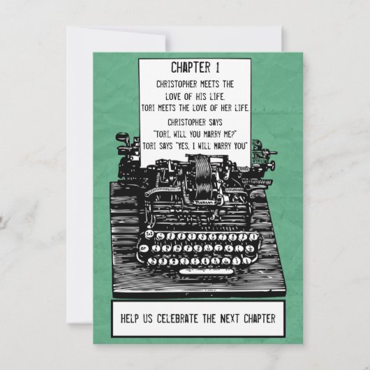 Vintage Schreibmaschineneinladung Einladung (Vorderseite)