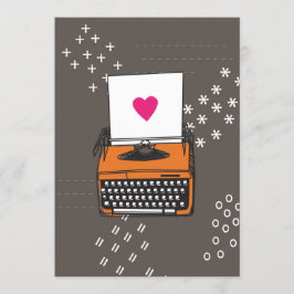 Vintage Schreibmaschinenkarte - Herz Einladung