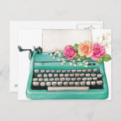 Vintage Schreibmaschinenpostkarte Postkarte (Vorne/Hinten)