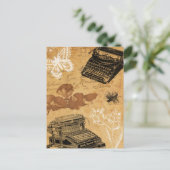 Vintage Schreibmaschinenpostkarte Postkarte (Stehend Vorderseite)