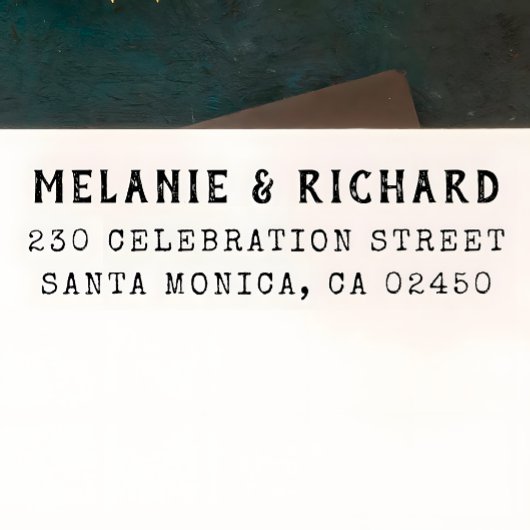 Vintage Schreibmaschinenstil-Namen und Rücksendead Permastempel