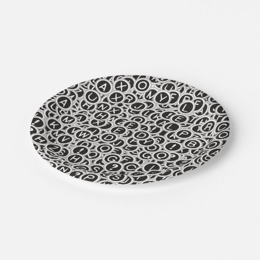 Vintage Schreibmaschinentasten für Paper-Teller Pappteller (Schrägansicht)