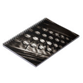 Vintage Schreibmaschinentasten in Schwarz und Weiß Notizblock (Linke Seite)