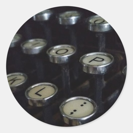 Vintage Schreibmaschinentasten Rundaufkleber, glän Runder Aufkleber (Vorderseite)