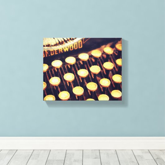 Vintage Schreibmaschinentasten überpackt Canvas Leinwanddruck (Insitu (Holzboden))
