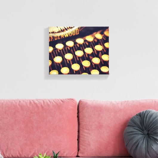 Vintage Schreibmaschinentasten überpackt Canvas Leinwanddruck (Insitu (Wohnzimmer))