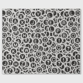 Vintage Schreibmaschinentasten Wrapping Paper Geschenkpapier (Flach)