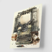 Vintage Schreibmaschinenuhr Quadratische Wanduhr (Winkel)