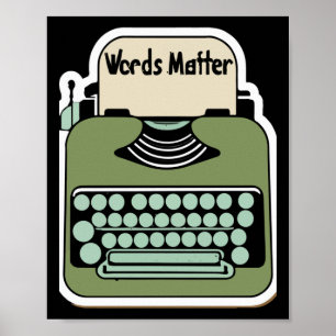 Vintage Schreibmaschinenwörter - Retro-Design Poster
