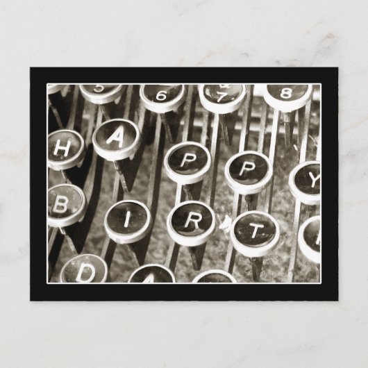 Vintage Schreibschrift Geburtstagsgrüße Postkarte (Vorderseite)