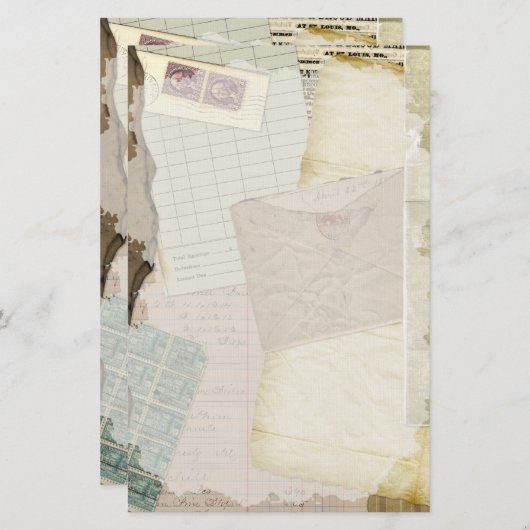 Vintage Schreibwaren Briefpapier (Vorne/Hinten)