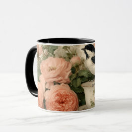 vintage Schriften, Teetasse, Pfingstrosen und Voge Tasse