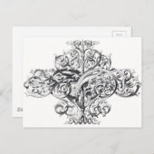 Vintage Schriftzeichen Postkarte (Vorne/Hinten)