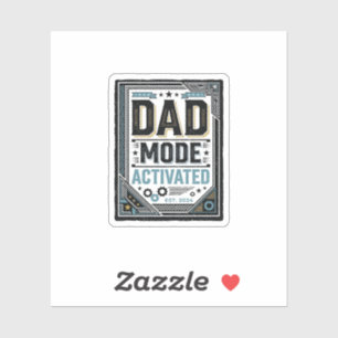 Vintage-Schriftzug-Shirt-Design 'Dad Mode aktivier Aufkleber