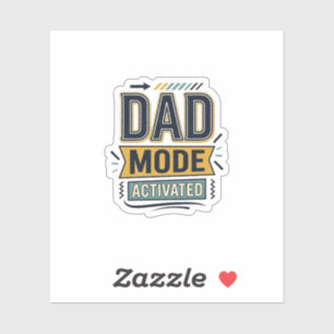 Vintage-Schriftzug-Shirt-Design 'Dad Mode aktivier Aufkleber