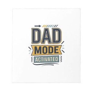 Vintage-Schriftzug-Shirt-Design 'Dad Mode aktivier Notizblock