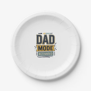 Vintage-Schriftzug-Shirt-Design 'Dad Mode aktivier Pappteller