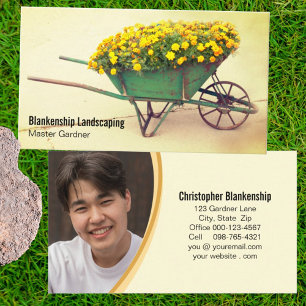 Vintage Schubkarre Blumen Gärtner Benutzerdefinier Visitenkarte