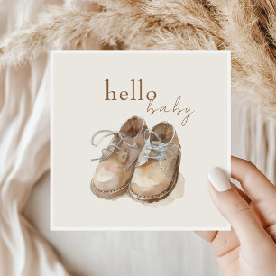 Vintage Schuhe Boho Minimalistisch Boy Baby Dusche Serviette