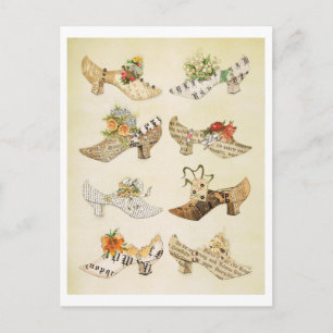Vintage Schuhe Postkarte