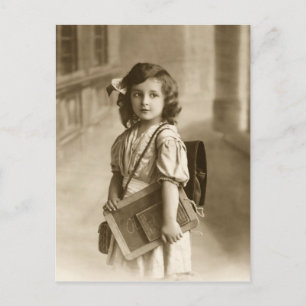 Vintage Schülerin Postkarte