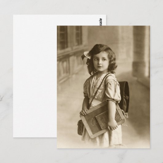 Vintage Schülerin Postkarte (Vorne/Hinten)