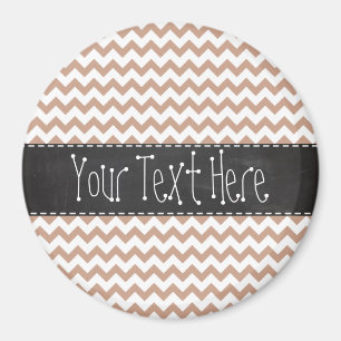 Vintage-Schultafel-Look; Braunes Chevron-Muster Magnet