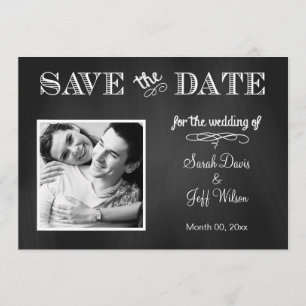 Vintage-Schultafel Save-the-Date-Fotokarte Save The Date