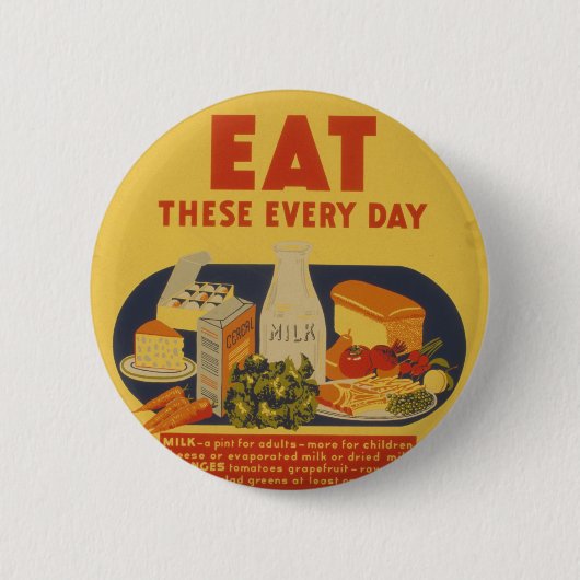 Vintage-Schultage-Milchposter Button (Vorderseite)