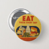 Vintage-Schultage-Milchposter Button (Vorne & Hinten)