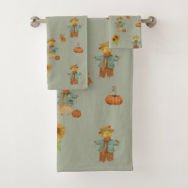 Vintage Schuppe und Kürbiskuchen Badetuch Set