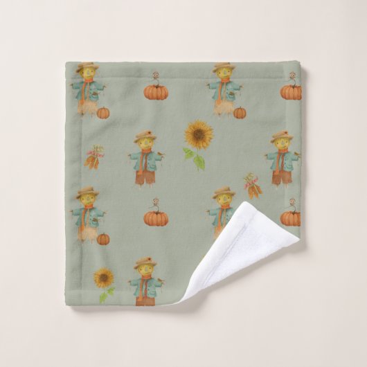 Vintage Schuppe und Kürbiskuchen Badetuch Set (Waschlappen)