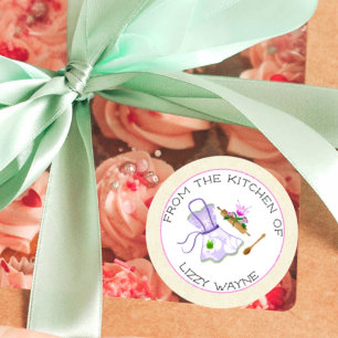 Vintage Schürze mit Backgeschenke Runder Aufkleber