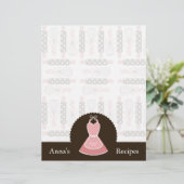 Vintage Schürze mit Utensilien Empfehlungskarte (Stehend Vorderseite)