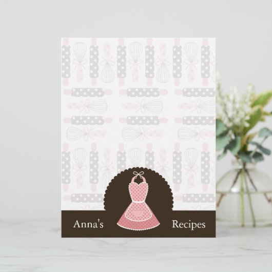 Vintage Schürze mit Utensilien Empfehlungskarte (Stehend Vorderseite)